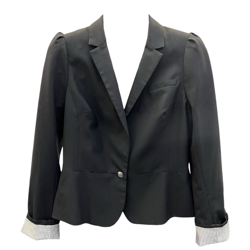 Banana Republic Black Wool Suit Jacket Size 14 EUC